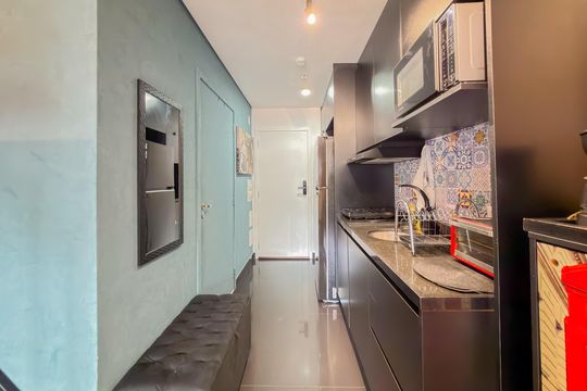 Cozinha de kitnet/studio para alugar com 1 quarto, 28m² em Vila Mariana, São Paulo