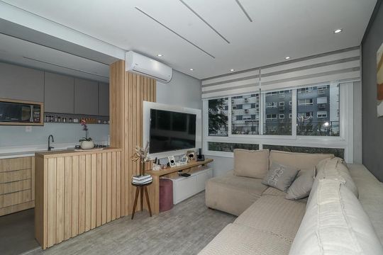 Sala de apartamento à venda com 3 quartos, 82m² em São Sebastião, Porto Alegre