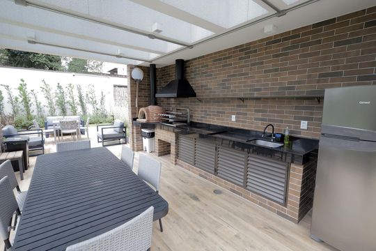 Área comum - Churrasqueira de apartamento à venda com 3 quartos, 117m² em Vila Assunção, Santo André