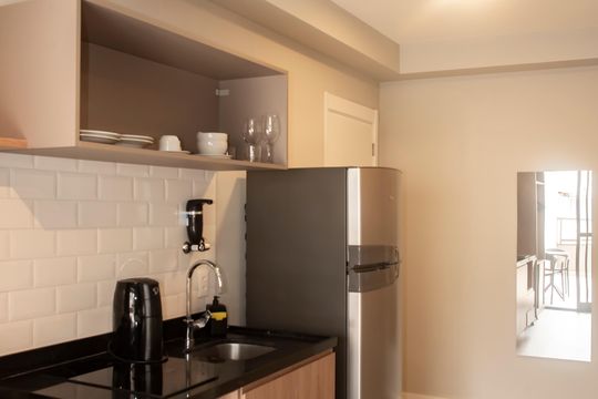 Cozinha de kitnet/studio para alugar com 1 quarto, 42m² em Vila Clementino, São Paulo