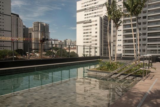 Área comum - Piscina de kitnet/studio para alugar com 1 quarto, 42m² em Vila Clementino, São Paulo