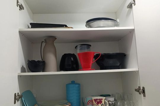 Cozinha de apartamento para alugar com 1 quarto, 21m² em Cidade Ocian, Praia Grande