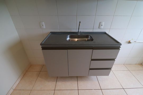 Cozinha  de apartamento para alugar com 2 quartos, 42m² em Bonfim Paulista, Ribeirão Preto
