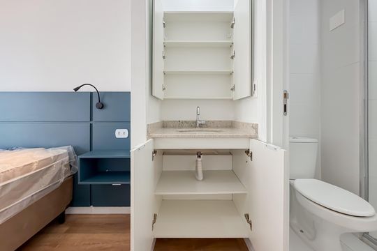 Banheiro de kitnet/studio para alugar com 1 quarto, 25m² em Vila Mariana, São Paulo