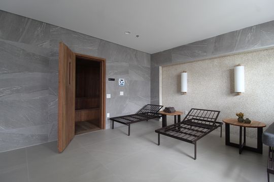 Área Comum - Sauna de kitnet/studio à venda com 1 quarto, 30m² em Indianópolis, São Paulo