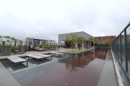 Área Comum - Piscina de kitnet/studio à venda com 1 quarto, 30m² em Indianópolis, São Paulo