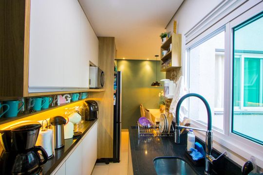 Cozinha de apartamento à venda com 2 quartos, 90m² em Jardim Alvorada, Santo André