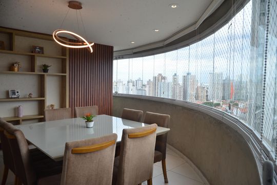 Varanda gourmet de apartamento à venda com 3 quartos, 126m² em Vila Scarpelli, Santo André