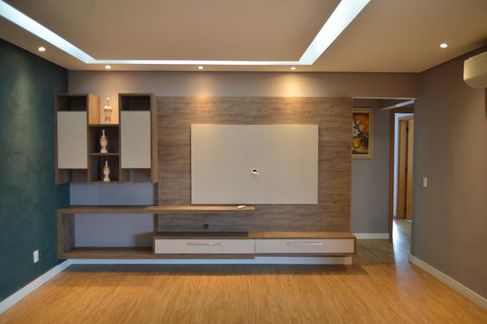 Sala de apartamento à venda com 3 quartos, 126m² em Vila Scarpelli, Santo André