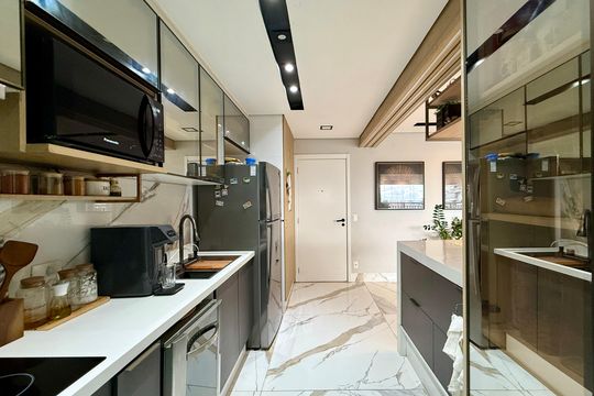 Cozinha de apartamento à venda com 3 quartos, 106m² em Santo Amaro, São Paulo