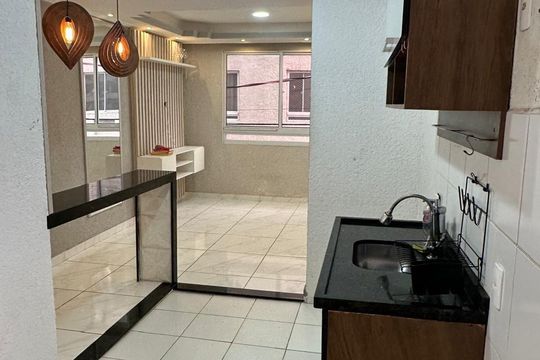 Cozinha de apartamento à venda com 2 quartos, 43m² em Recreio dos Bandeirantes, Rio de Janeiro