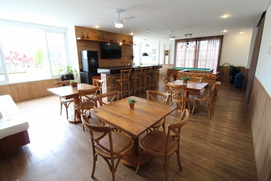 Área comum - Sala de Jogos de apartamento para alugar com 1 quarto, 57m² em Vila Ema, São José dos Campos