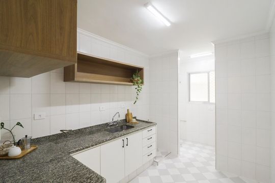 Cozinha e Área de Serviço de apartamento à venda com 2 quartos, 52m² em Parada Inglesa, São Paulo