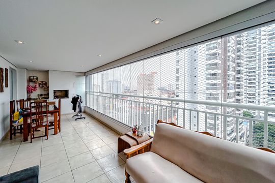Varanda da Sala de apartamento à venda com 4 quartos, 127m² em Vila Zilda, São Paulo