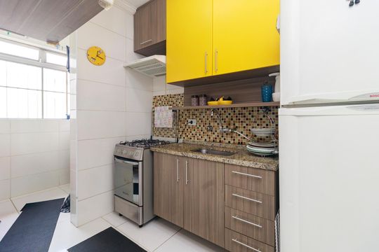 Cozinha de apartamento à venda com 3 quartos, 65m² em Vila das Belezas, São Paulo