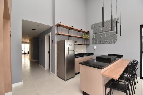 Área comum - Churrasqueira de kitnet/studio para alugar com 1 quarto, 20m² em Centro, Curitiba