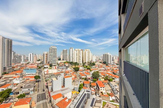 Varanda - Vista de apartamento à venda com 1 quarto, 38m² em Ipiranga, São Paulo