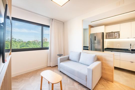 Sala de apartamento à venda com 1 quarto, 50m² em Petrópolis, Porto Alegre