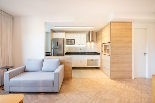 Sala de apartamento à venda com 1 quarto, 50m² em Petrópolis, Porto Alegre