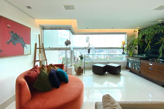 Varanda da Sala de apartamento à venda com 4 quartos, 128m² em Buritis, Belo Horizonte