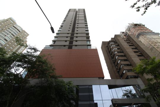 Fachada do Prédio de kitnet/studio à venda com 1 quarto, 27m² em Indianópolis, São Paulo