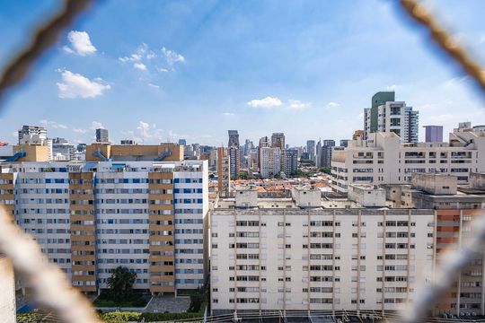 Sala/Cozinha - VIsta de apartamento para alugar com 3 quartos, 100m² em Pinheiros, São Paulo