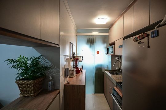 Cozinha de apartamento à venda com 2 quartos, 42m² em Parque Esmeralda, São Paulo