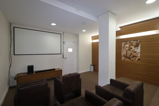 Área Comum - Cinema de apartamento à venda com 2 quartos, 80m² em Campestre, Santo André