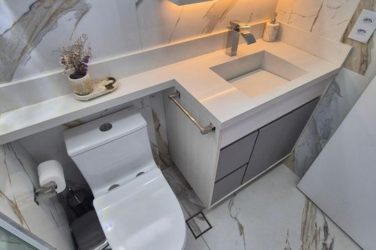 Banheiro de apartamento à venda com 3 quartos, 91m² em Jardim Caboré, São Paulo