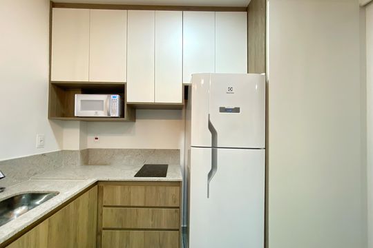 Cozinha de kitnet/studio para alugar com 1 quarto, 30m² em Paquetá, Belo Horizonte