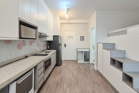 Cozinha de kitnet/studio para alugar com 1 quarto, 36m² em Jardim do Mar, São Bernardo do Campo