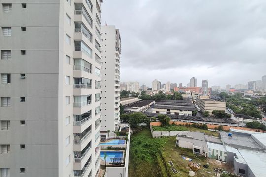 varanda do Quarto - vista de kitnet/studio para alugar com 1 quarto, 36m² em Jardim do Mar, São Bernardo do Campo