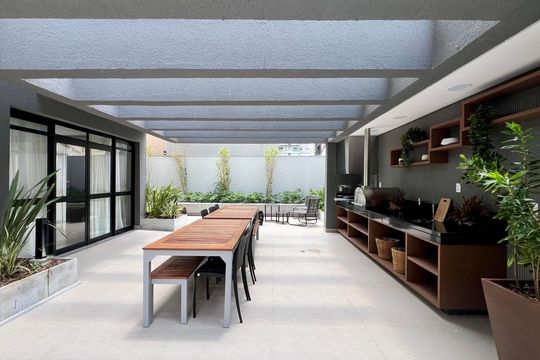 Churrasqueira de kitnet/studio para alugar com 1 quarto, 25m² em Pinheiros, São Paulo