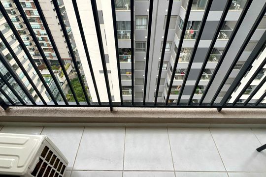 Varanda de kitnet/studio para alugar com 1 quarto, 25m² em Pinheiros, São Paulo