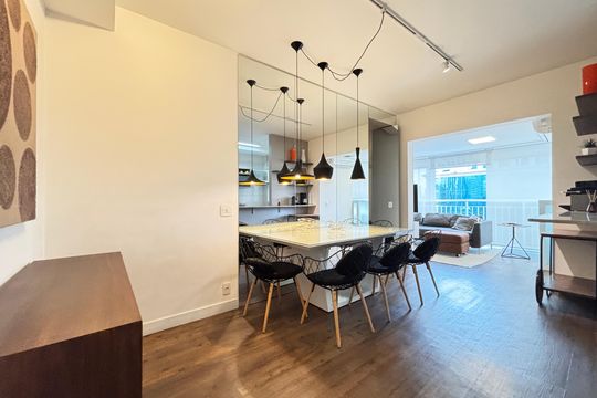 Sala de apartamento para alugar com 1 quarto, 54m² em Vila Olímpia, São Paulo