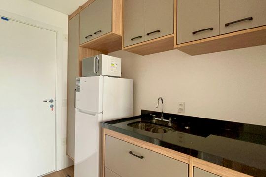 Cozinha de kitnet/studio à venda com 1 quarto, 24m² em Perdizes, São Paulo