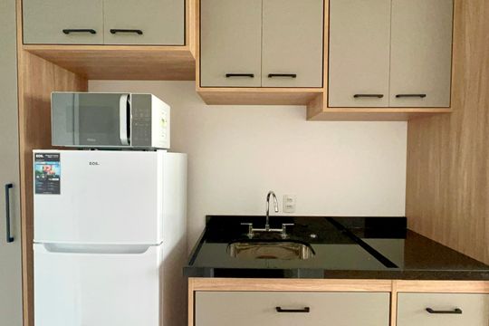 Cozinha de kitnet/studio à venda com 1 quarto, 24m² em Perdizes, São Paulo