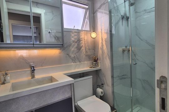 Banheiro de apartamento à venda com 3 quartos, 91m² em Jardim Caboré, São Paulo