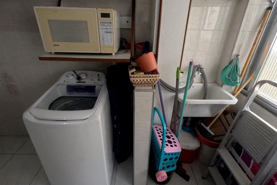 Cozinha e Área de Serviço de apartamento para alugar com 1 quarto, 64m² em Gonzaga, Santos