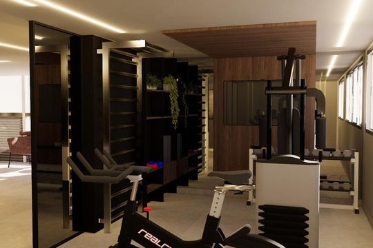 Área comum - Academia - Projeto  de apartamento à venda com 2 quartos, 69m² em Funcionários, Belo Horizonte