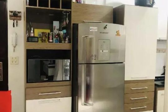 Cozinha de apartamento à venda com 2 quartos, 60m² em Vila Guiomar, Santo André