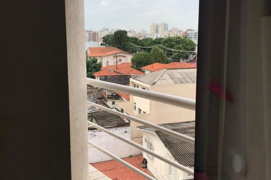 Sala/Quarto de apartamento à venda com 1 quarto, 27m² em Brooklin Novo, São Paulo