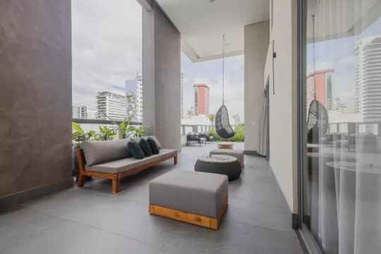 Área externa de apartamento para alugar com 1 quarto, 34m² em Pinheiros, São Paulo