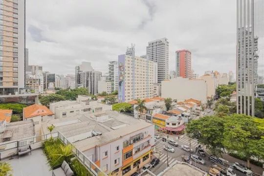 Vista da janela de apartamento para alugar com 1 quarto, 34m² em Pinheiros, São Paulo