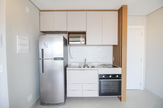 Cozinha de kitnet/studio para alugar com 1 quarto, 30m² em Belenzinho, São Paulo