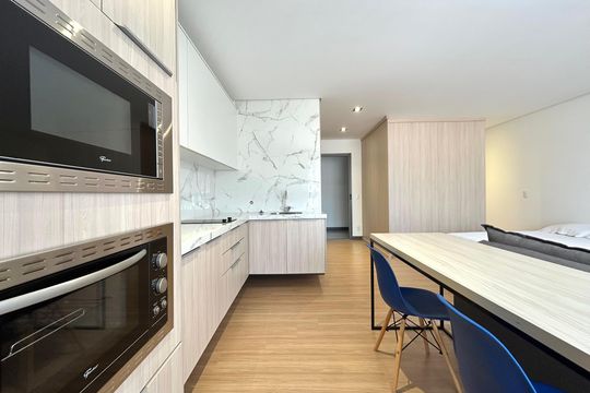 Cozinha de apartamento para alugar com 1 quarto, 40m² em Saco dos Limões, Florianópolis