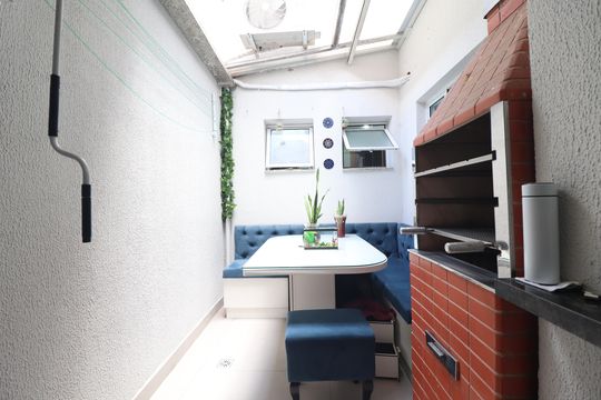 Espaço Gourmet de apartamento à venda com 2 quartos, 55m² em Vila Santo Alberto, Santo André
