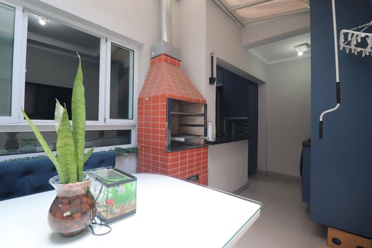 Espaço Gourmet de apartamento à venda com 2 quartos, 55m² em Vila Santo Alberto, Santo André