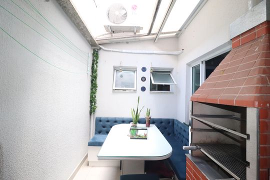 Espaço Gourmet de apartamento à venda com 2 quartos, 55m² em Vila Santo Alberto, Santo André