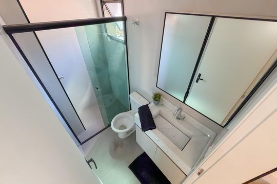 Banheiro de apartamento para alugar com 1 quarto, 25m² em Vila Mariana, São Paulo